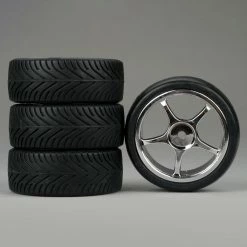 Duratrax 5-Spoke Chrome Wheel, Radial (4) for Tires & Wheels