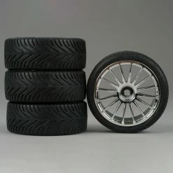 Duratrax 16-Spoke Chrome Wheel, Radial (4) for Tires & Wheels