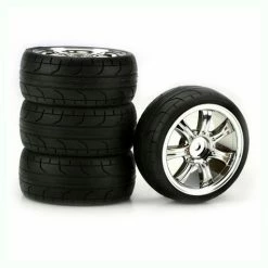 Duratrax 7-Spoke Chrome 2mm Off-Set ST, Radial (4) for Tires & Wheels