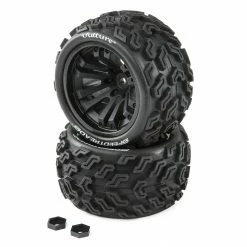 Duratrax SpeedTreads Vulture Tires Mounted (2): 1/10 Stadium/Monster Truck for Tires & Wheels