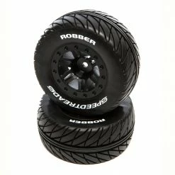 Duratrax SpeedTreads Robber SC Front Rear Black Mounted: Traxxas Slash/Rustler, ECX 4X4 for Tires & Wheels