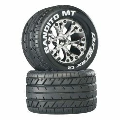 Duratrax Bandito MT 2.8" 2WD Mounted Front C2 Tires, Chrome (2) for Tires & Wheels