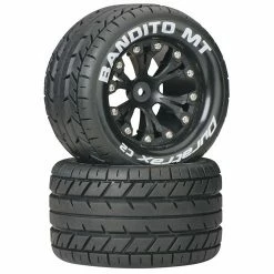 Duratrax Bandito MT 2.8" 2WD Mounted Rear C2 Tires, Black (2) for Tires & Wheels