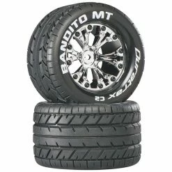 Duratrax Bandito MT 2.8" 2WD Mounted Rear Tires, Chrome (2) for Tires & Wheels