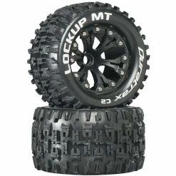 Duratrax Lockup MT 2.8" 2WD Mounted Front C2 Tires, Black (2) for Tires & Wheels