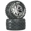 Duratrax Lockup MT 2.8" 2WD Mounted Rear C2 Tires, Chrome (2) for Tires & Wheels