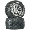 Duratrax Lockup MT 2.8" 2WD Mounted 1/2" Offset Tires, Chrome (2) for Tires & Wheels
