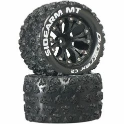 Duratrax Sidearm MT 2.8" 2WD Mounted Rear C2 Tires, Black (2) for Tires & Wheels