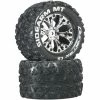 Duratrax Sidearm MT 2.8" Mounted 1/2" Offset C2 Tires, Chrome (2) for Tires & Wheels