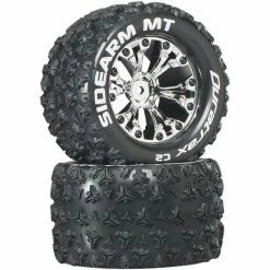 Duratrax Sidearm MT 2.8" Mounted 1/2" Offset C2 Tires, Chrome (2) for Tires & Wheels