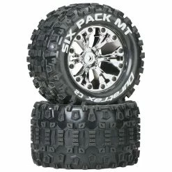 Duratrax Six-Pack MT 2.8" 2WD Mounted Rear C2 Tires, Chrome (2) for Tires & Wheels
