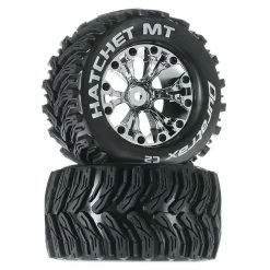 Duratrax Hatchet MT 2.8" 2WD Mounted Rear Tires, Chrome (2) for Tires & Wheels
