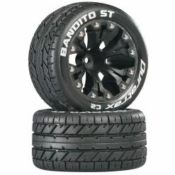 Duratrax Bandito ST 2.8 Mounted 1/2" Offset C2 Tires, Black (2) for Tires & Wheels