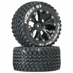 Duratrax Picket ST 2.8" 2WD Mounted Rear C2 Tires, Black (2) for Tires & Wheels