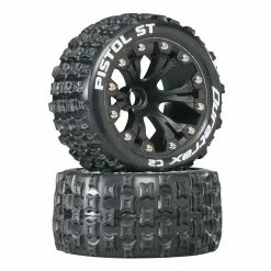 Duratrax Pistol ST 2.8" 2WD Mounted Front C2 Tires, Black (2) for Tires & Wheels