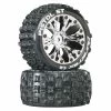 Duratrax Pistol ST 2.8" 2WD Mounted Rear C2 Tires, Chrome (2) for Tires & Wheels