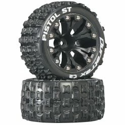 Duratrax Pistol ST 2.8" Mounted 1/2" Offset C2 Tires, Black (2) for Tires & Wheels