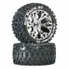 Duratrax Six Pack ST 2.8" 2WD Mounted Front C2 Tires, Chrome (2) for Tires & Wheels