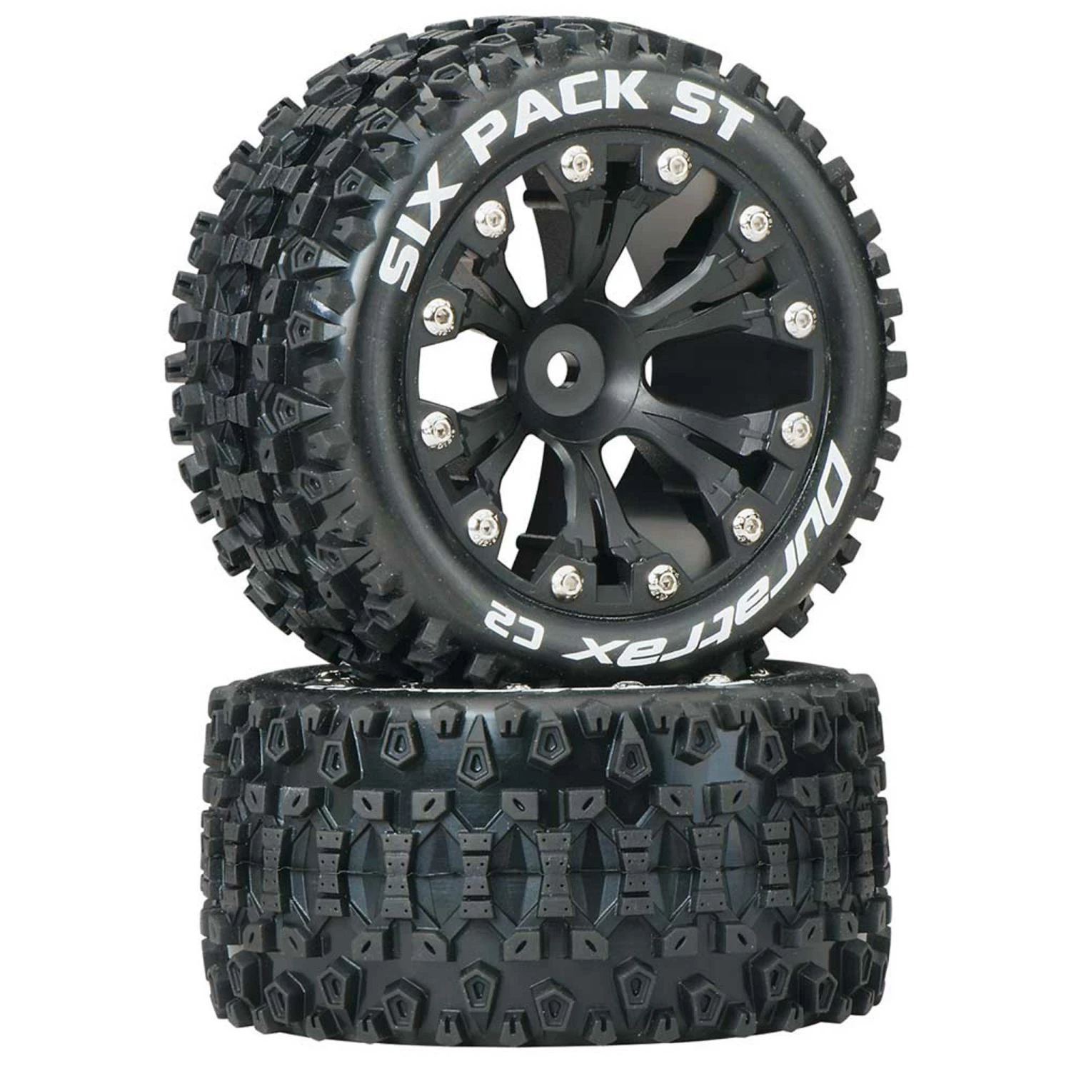 Duratrax Six Pack ST 2.8" 2WD Mounted Rear C2 Tires, Black (2) for Tires & Wheels 3 Duratrax Six Pack ST 2.8" 2WD Mounted Rear C2 Tires, Black (2) for Tires & Wheels