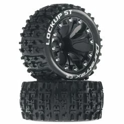 Duratrax Lockup ST 2.8" Mounted Offset Tires, Black (2) for Tires & Wheels