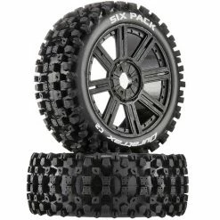 Duratrax Six-Pack C2 Mounted Buggy Spoke Tires, Black (2) for Tires & Wheels