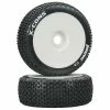 Duratrax X-Cons 1/8 C3 Mounted Buggy Tires, White (2) for Tires & Wheels