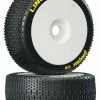 Duratrax Lineup 1/8 C2 Mounted Buggy Tires, White (2) for Tires & Wheels