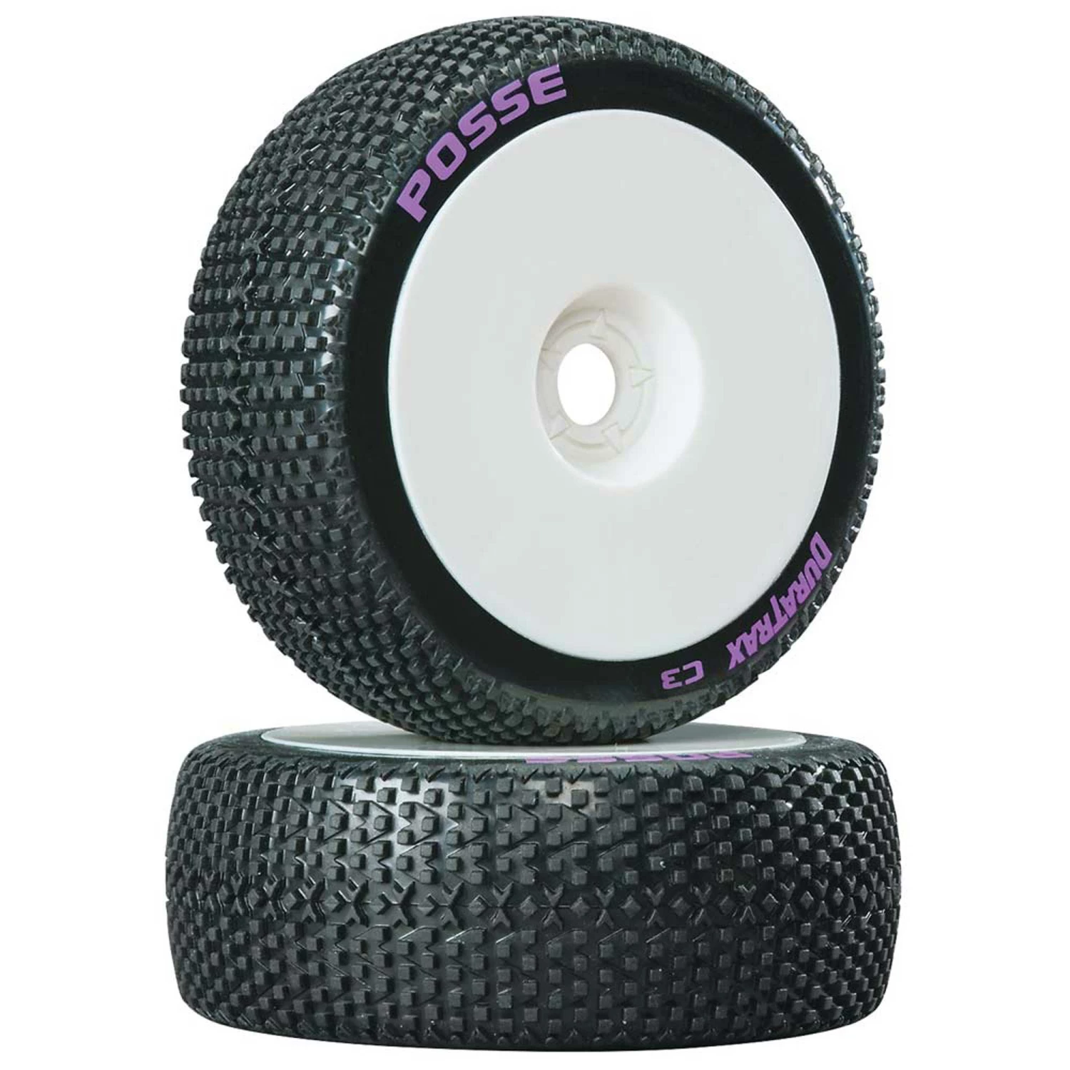 Duratrax Posse 1/8 C3 Mounted Buggy Tires, White (2) for Tires & Wheels 3 Duratrax Posse 1/8 C3 Mounted Buggy Tires, White (2) for Tires & Wheels