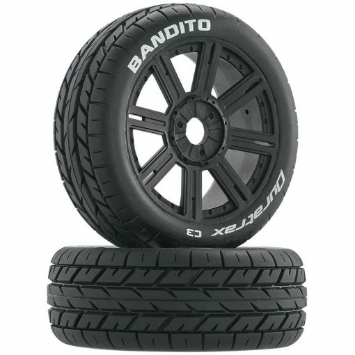 Duratrax Bandito 1/8 Buggy Tire C3 Mounted Spoke Tires, Black (2) for Tires & Wheels -Duratrax store online DTXC3656 A0 1RDMCM7Y