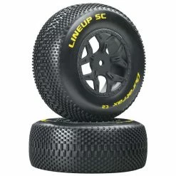 Duratrax Lineup 1/10 SC Tire C2 Mounted Tires: SCTE 4x4 (2) for Tires & Wheels