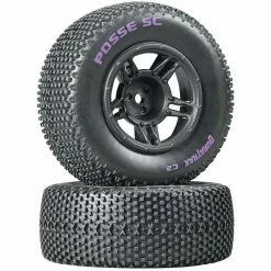 Duratrax Posse SC C2 Mounted Tires, Front: Slash (2) for Tires & Wheels