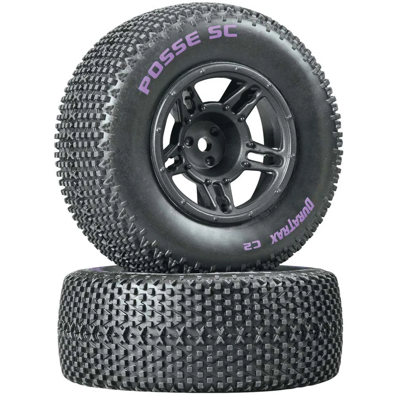 Duratrax Posse SC C2 Mounted Tires, Front: Slash (2) for Tires & Wheels 3 Duratrax Posse SC C2 Mounted Tires, Front: Slash (2) for Tires & Wheels
