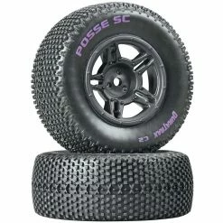 Duratrax Posse SC C2 Mounted Tires, Rear Slash (2) for Tires & Wheels