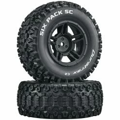 Duratrax Six-Pack SC C2 Mounted Tires: Slash 4x4 Blitz Front Rear (2) for Tires & Wheels