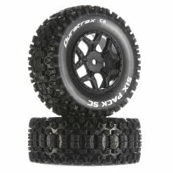 Duratrax Six-Pack SC C2 Mounted Tires: Losi SCTE 4x4 (2) for Tires & Wheels