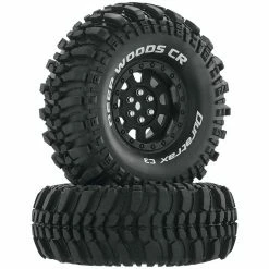 Duratrax Deep Woods CR C3 Mounted 1.9" Crawler Tires, Black (2) for Tires & Wheels