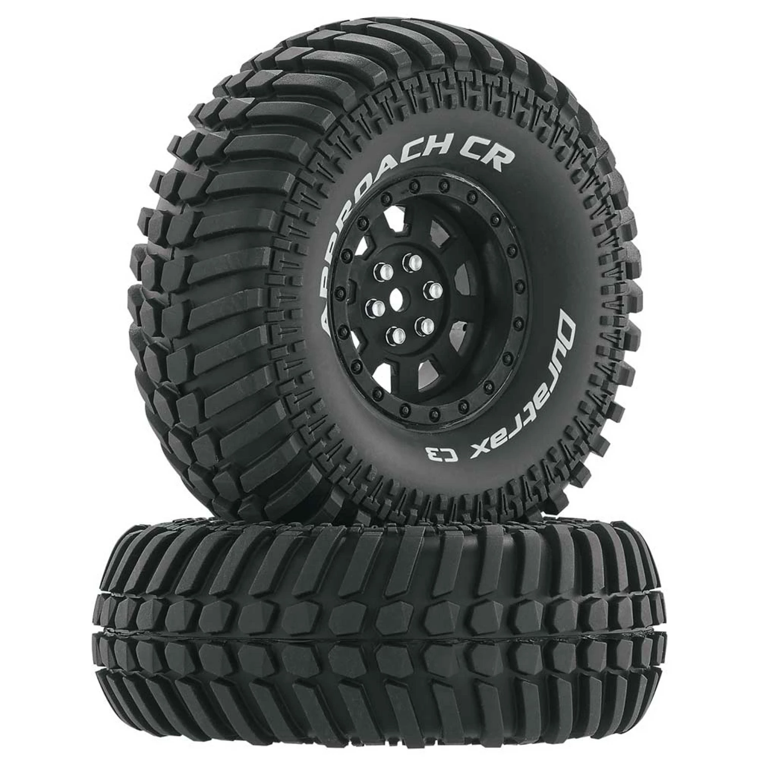 Duratrax Approach CR C3 Mounted 1.9"Crawler Tires, Black (2) for Tires & Wheels 3 Duratrax Approach CR C3 Mounted 1.9"Crawler Tires, Black (2) for Tires & Wheels