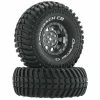 Duratrax Approach CR C3 Mounted 1.9" Crawler Tires, Black Chrome (2) for Tires & Wheels