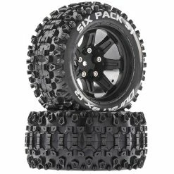 Duratrax Six-Pack ST 2.8 Mounted Tires, Black 14mm Hex (2) for Tires & Wheels