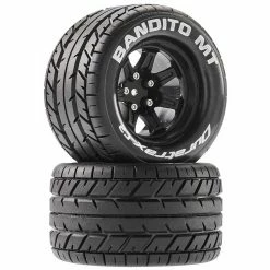Duratrax Bandito MT 2.8 Mounted Tires,Black 14mm Hex (2) for Tires & Wheels