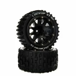 Duratrax Lockup ST Belted 2.8" Mounted Front/Rear Tires, 14mm Black (2) for Tires & Wheels