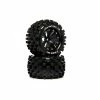 Duratrax FAZE MT 2.8 Mounted F/R C2 0 Offset Black (2) for Tires & Wheels