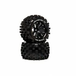 Duratrax FAZE MT 2.8 Mounted F/R C2 0 Offset Black (2) for Tires & Wheels