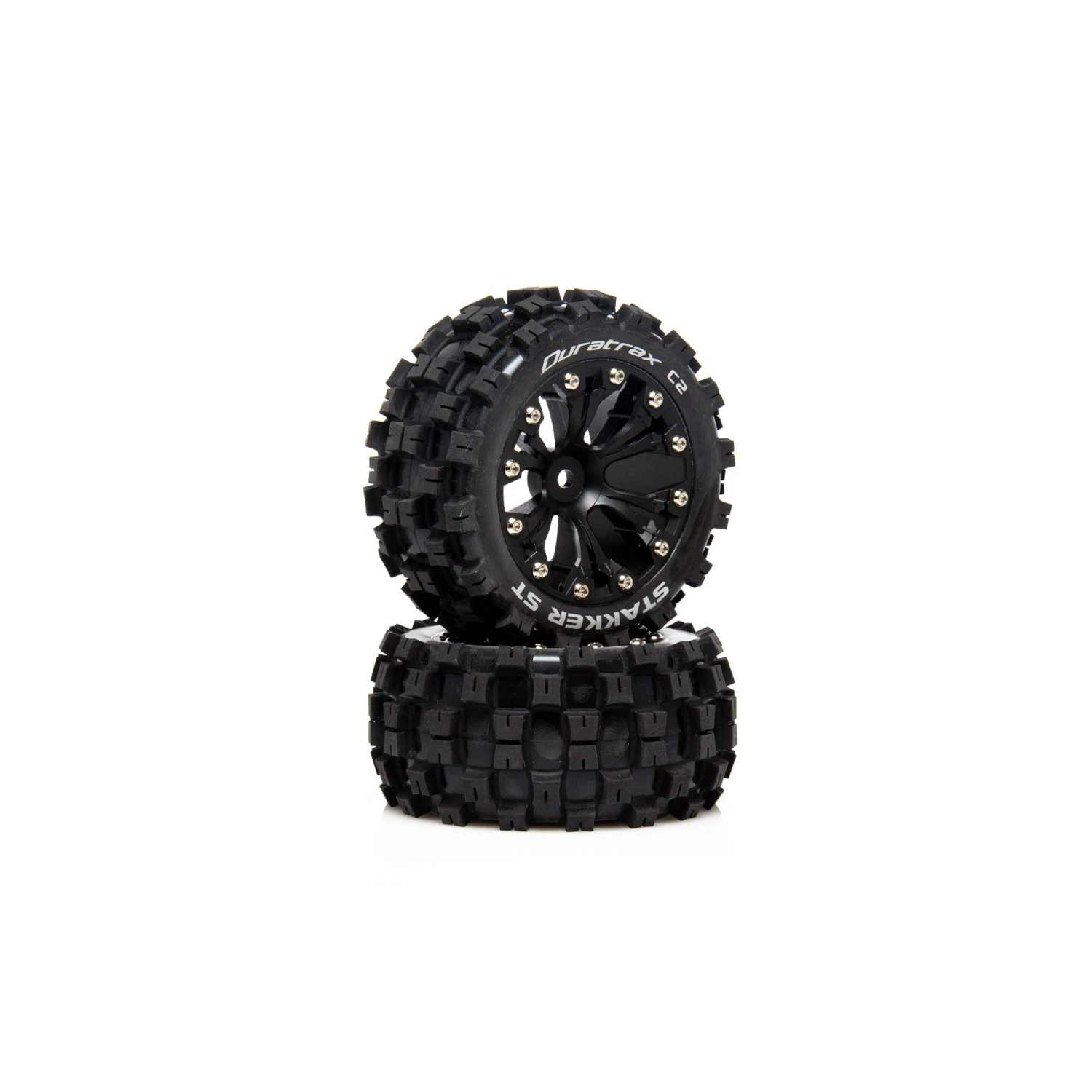 Duratrax STAKKER ST 2.8 Mounted F/R C2 0 Offset Black (2) for Tires & Wheels 3 Duratrax STAKKER ST 2.8 Mounted F/R C2 0 Offset Black (2) for Tires & Wheels