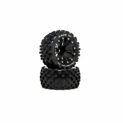 Duratrax FAZE ST 2.8 Mounted F/R C2 .5 Offset Black (2) for Tires & Wheels