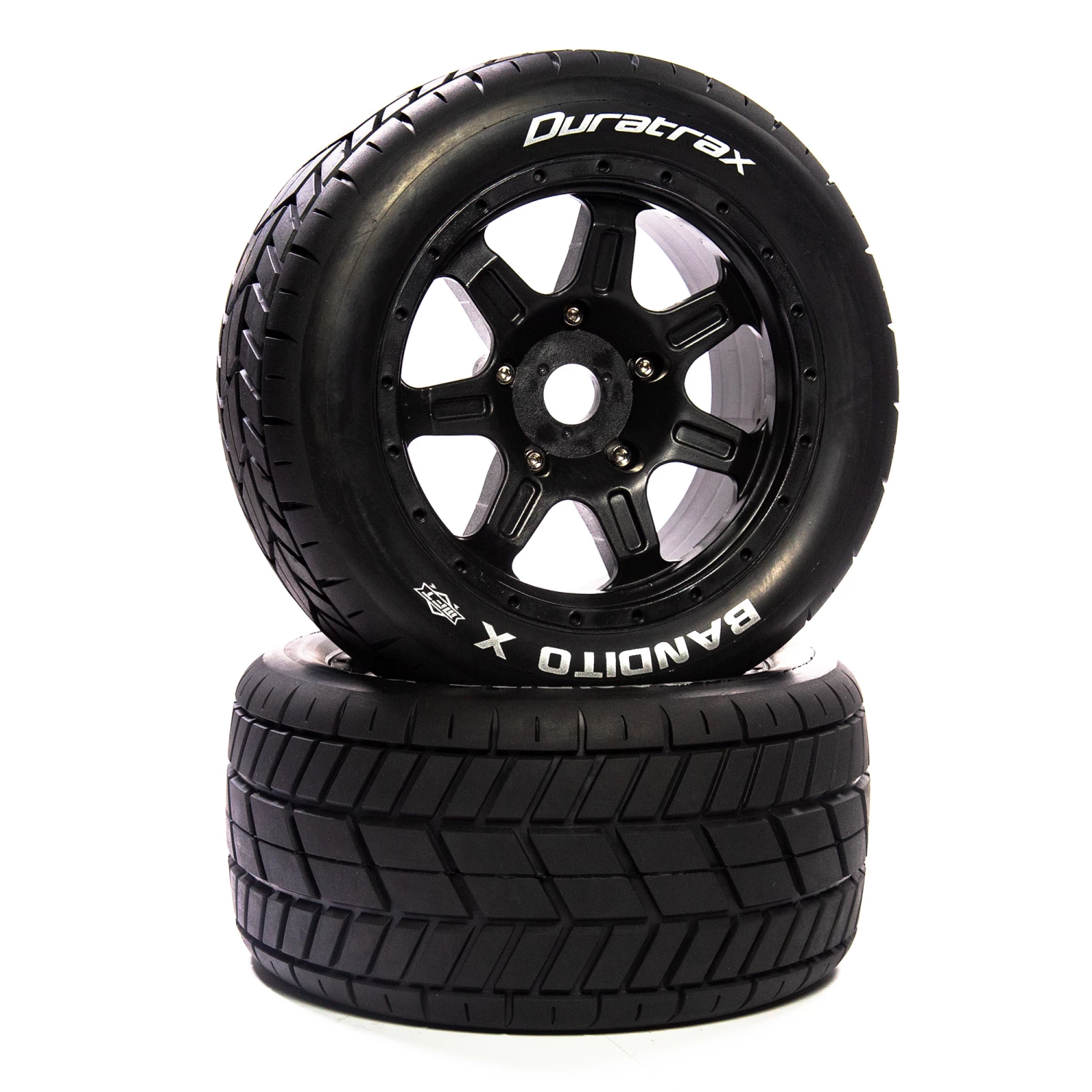 Duratrax Bandito X Belted Mounted Black 24mm Kraton 8S (2) for Tires & Wheels 3 Duratrax Bandito X Belted Mounted Black 24mm Kraton 8S (2) for Tires & Wheels